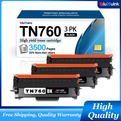 TN760 TN-730 Toner Cartridge for Brother HL-L2370DW DCP-L2550DW 3PK Black