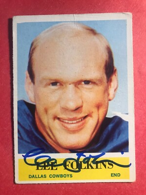SIGNED LEE FOLKINS 1964 PHILADELPHIA FOOTBALL CARD AUTOGRAPH - COWBOYS
