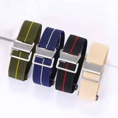 STRETCH NATO Uhrenarmband 18. 20. 22. mm Elastisch Nylon Textil Stoff Sport Band - Bild 1 von 4