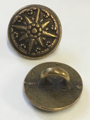Schaftknopf Metall Messing / Bronzefarben Deko 11,5 mm / 18 L 10 Stück