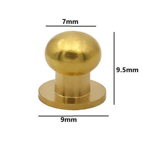 50pcs M3 Round Head Solid Brass Stud Screw Rivet Chicago Button Leather Craft - Picture 18 of 28