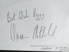 WARREN MITCHELL Signed  page  English comedian Large ink signature ALF GARNETT 