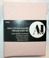 A I 100 Cotton Peached Percale Sepia Rose Sheet Set - Full