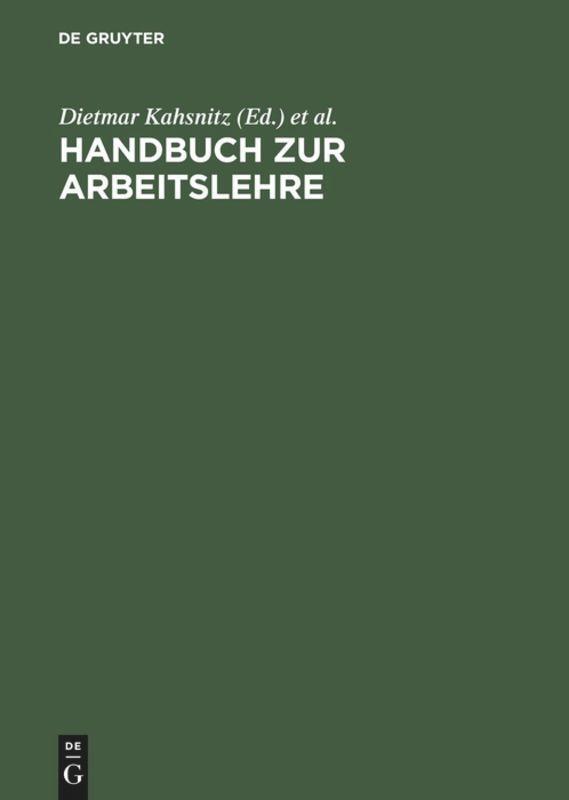 Thumbnail - Handbuch Zur Arbeitslehre Dietmar Kahsnitz