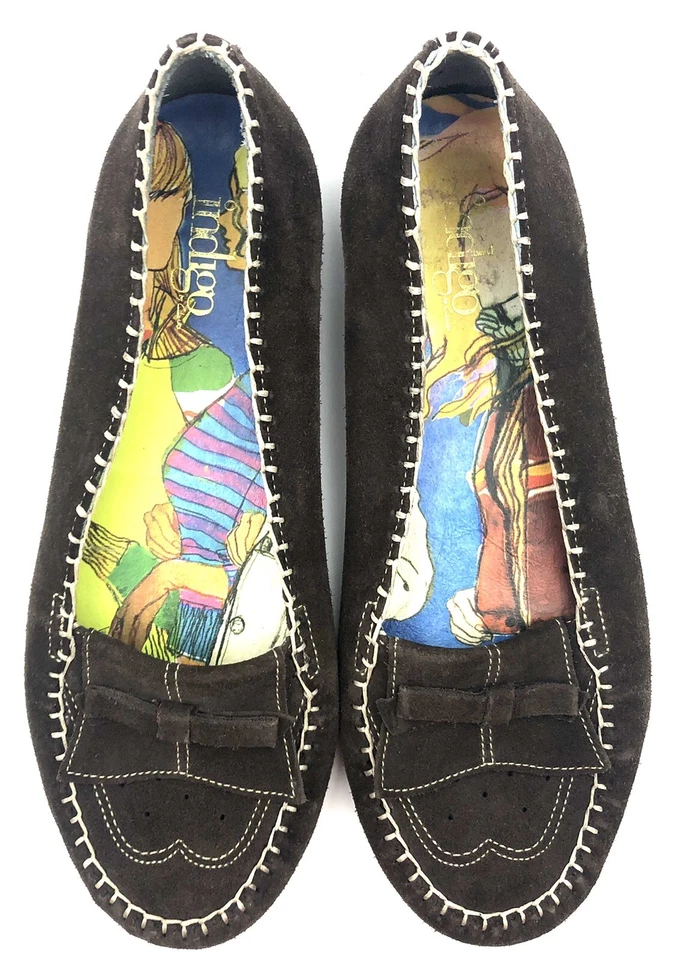 Mocassim feminino Indigo by Clarks marrom escuro camurça EUA 7,5 slip on - Imagem 2 de 4