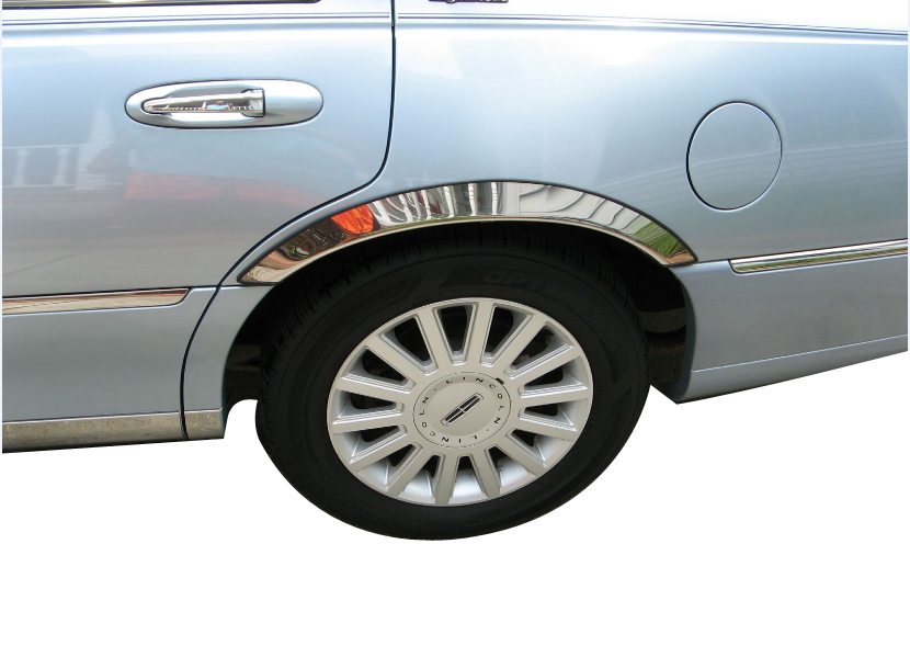 QMI 482003 Fits 0311 Town Car 4pc Fender Trim Molding Set Polished