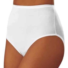 2PR Vanity Fair Women's Size 9 2XL BRIEFS Nylon Panties Illumination WHITE 13109