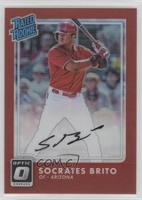 2016 Donruss Optic Rated Rookies Signatures Red 38/50 Socrates Brito Auto pu3