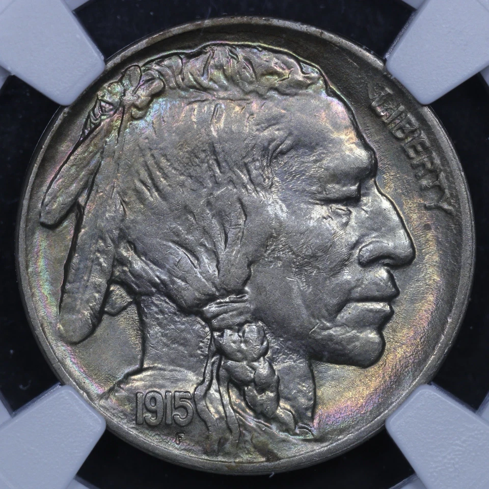 1915 Buffalo Nickel - 5c NGC MS62 - Rainbow Toned 🌈 - Image 3 of 4