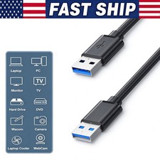 USB 3.0 A Male to A Male Cable Data Transfer Super Speed Power Charger Metal LOT