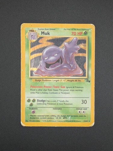 Muk - 13/62 - Holo Rare Unlimited Fossil - Pokemon Card - MP
