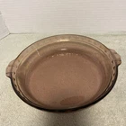 Rose colored Pyrex Glass Fluted Pie Bowl 24 cm Crimped Deep Dish Plate #229
