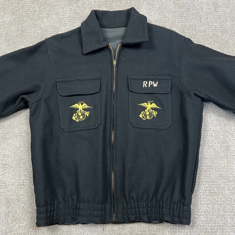 Vintage 60s US Sixth Marines Cruise Souvenir Sukajan Jacket Mens Small Military - Image 3 of 4