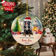Personalized Bernese Mountain Dog Christmas Ornament , Bernese Mountain Dog O...