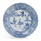 Chinese plate,  "Romance of the Western Chamber" Xi Xiang Ji , lotus shaped.