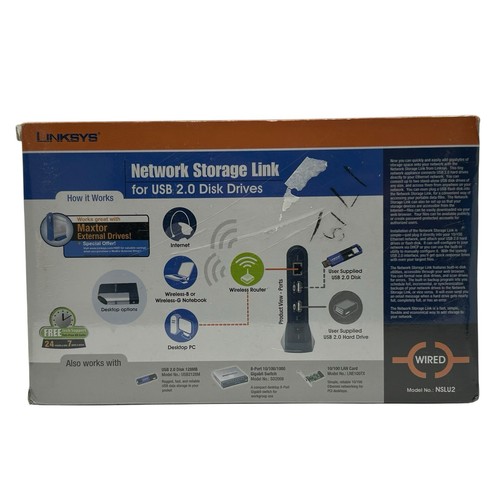 Linksys Network Storage Link: Model NSLU2 USB 2.0 Disk Drives New - Afbeelding 2 van 5