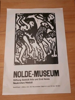 1970er Ausstellungs Poster, Candel Dancers, Nolde-Museum, Emil Nolde Poster