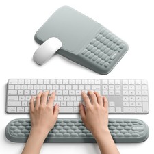 Wrist Rest for Computer Keyboard Pad Set Gray, Ergonomic Memory Foam Wris...