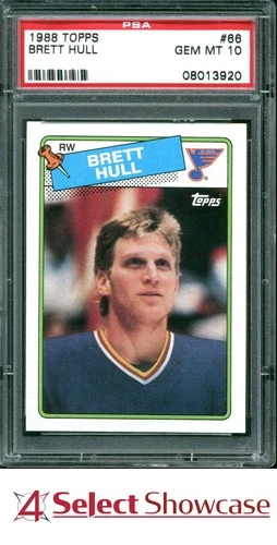 1988 TOPPS #66 BRETT HULL RC BLUES HOF PSA 10