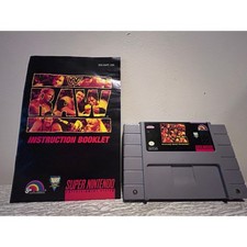 WWF Raw Super Nintendo SNES Game Cartridge Manual and Poster LJN SNS-AWFE-USA