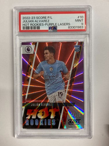 PANINI SCORE PREMIER LEAGUE 22/23 JULIAN ALVAREZ MAN CITY RC 14/15 PSA 9