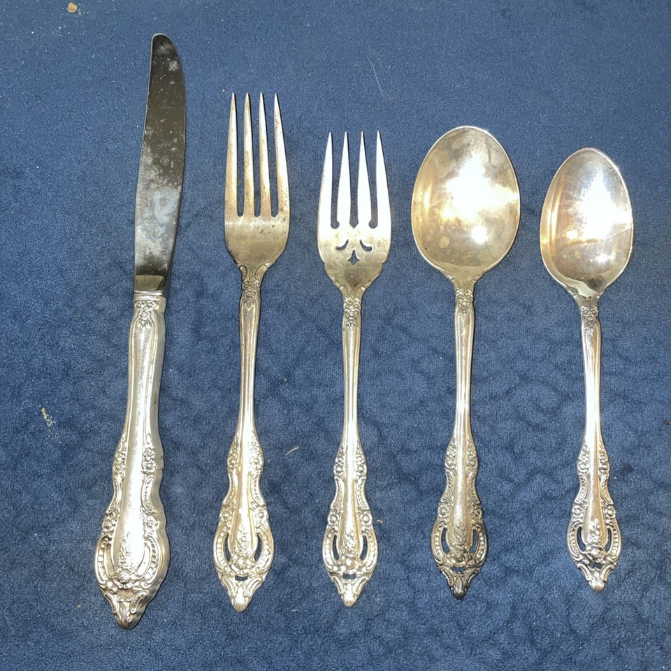 Oneida Michelangelo Sterling Silver Place Setting 5 Pc No Monograms - Image 2 of 4