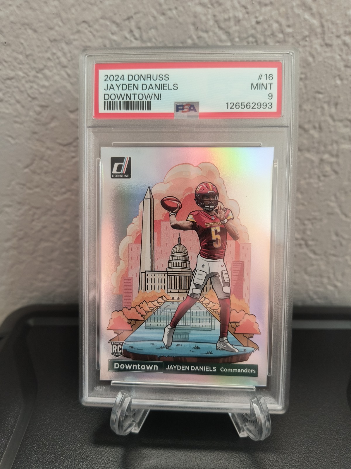 2024 PANINI DONRUSS DOWNTOWN! #16 JAYDEN DANIELS ROOKIE RC PSA 9
