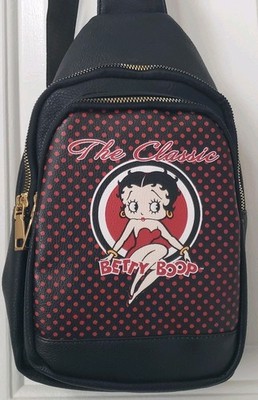 Betty Boop Polka Dot Backpack - Black and Red Betty Boop School Backpack – Lightweight Nylon Bag With  main image 4