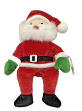 Beanie Baby Santa With Protective Case PE Pellets Tag Cover