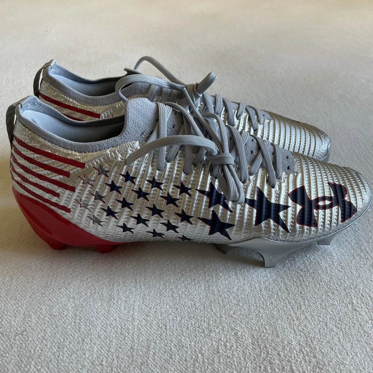 UNDER ARMOUR Football Cleats Mens Silver American‎ Flag Stars Stripes size 12 Amazon.com: Under Armour Kids Spotlight Franchise USA  main image 4