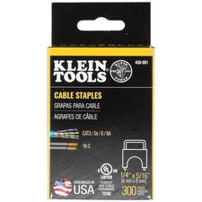 Klein Tools 450-001 Staples, 1/4-Inch x 5/16-In. Insulated LOT OF 5-1500 STAPLES