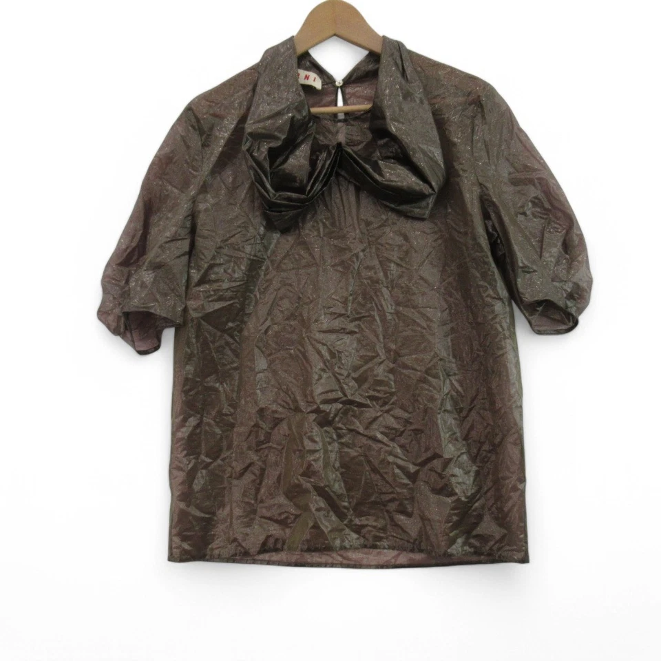 Marni Sheer Top Blouse UK 14 Brown Polyamide Silk Nylon Womenswear - Preloved — 第 4/4 张图片