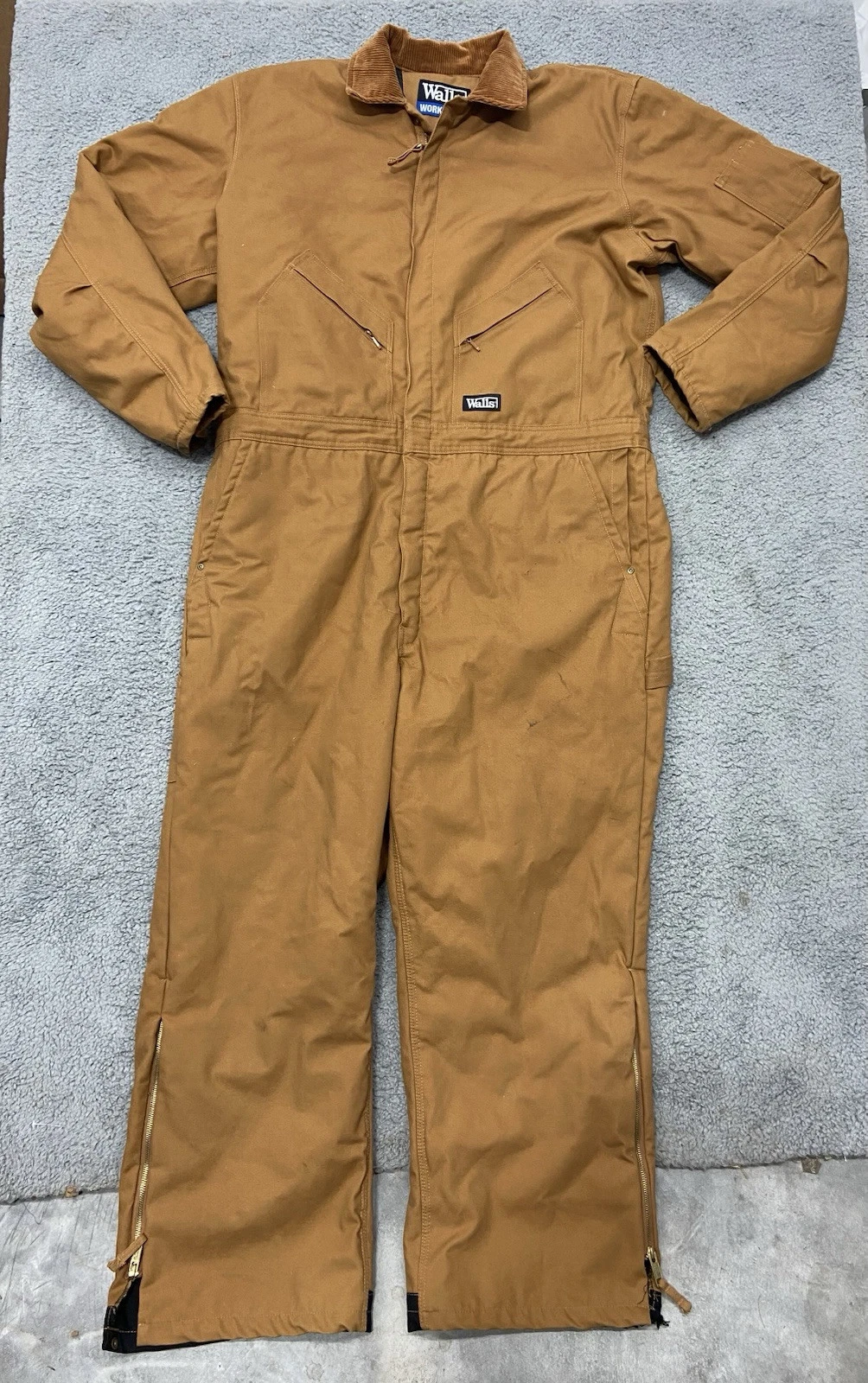 Walls Workwear Insulated Canvas Coveralls Mens Size 2XL Brown Outdoor