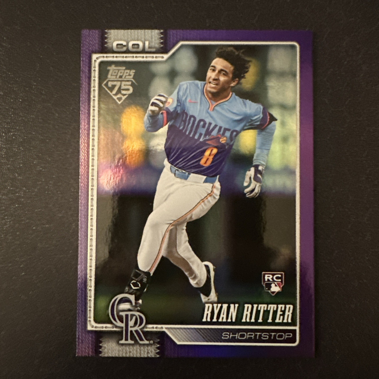 2026 Topps Series 1 Ryan Ritter Purple Rainbow Foil RC 24/250 Colorado Rockies