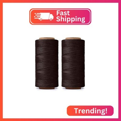 HILELIFE 568 Yards 2 PCS 150D 0.8mm Waxed Thread for Leather Sewing, Leather Thr