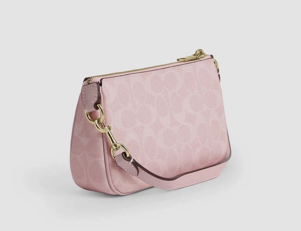 Nuevo con etiquetas Bolso Muñequera Coach Nolita 19 Firma Lona Polvo Rosa CW426 Foto 2 de 4