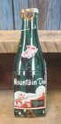 Vintage Mountain Dew Porcelain Metal Enamel Soda Pop Bottle Door Push Plate Sign