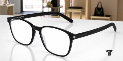 SAINT LAURENT SL 186 B SLIM 001 Rectangular Black 53 mm Unisex Eyeglasses