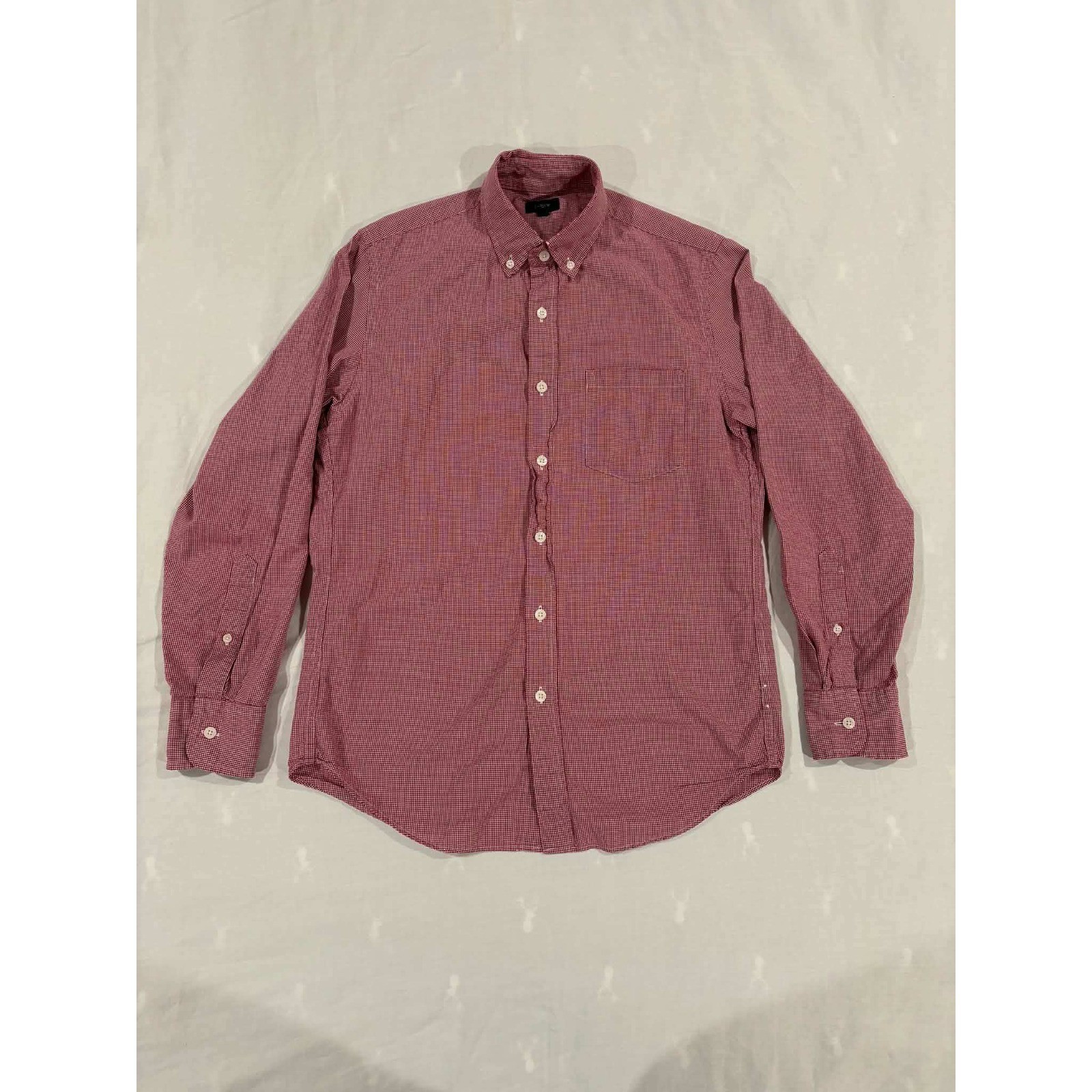J Crew Red Gingham Button Down Shirt Long Sleeve Casual Size Small