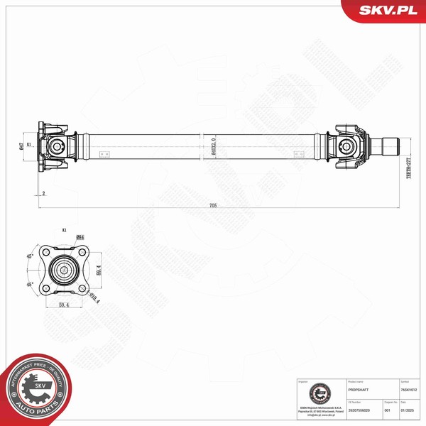Antriebswelle Esen SKV 76SKV012 FüR BMW X6 E71 E72 X5 E70 Xdrive Activehybrid-image
