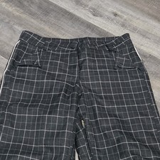 OBERMEYER Women's Method Sz 12 Ski Snow Board Pants Black Check 32" In Look Nu