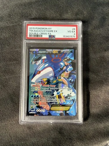 2015 POKEMON XY DOUBLE CRISIS #6 FULL ART/TEAM AQUA'S KYOGRE EX PSA 4