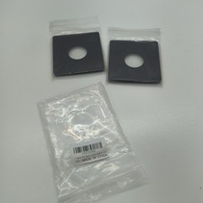 2pcs Wall Split Flange Plastic Square Escutcheon Plate 1.3" In Dia Pipe Black