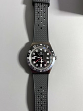 Timex Q GMT Quartz Black Dial 24-Hour Bezel D...