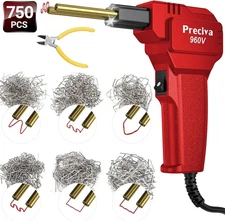 Preciva 960-V Plastic Welder Kit, Hot Stapler Kit with 750PCS Staples,LED Light 