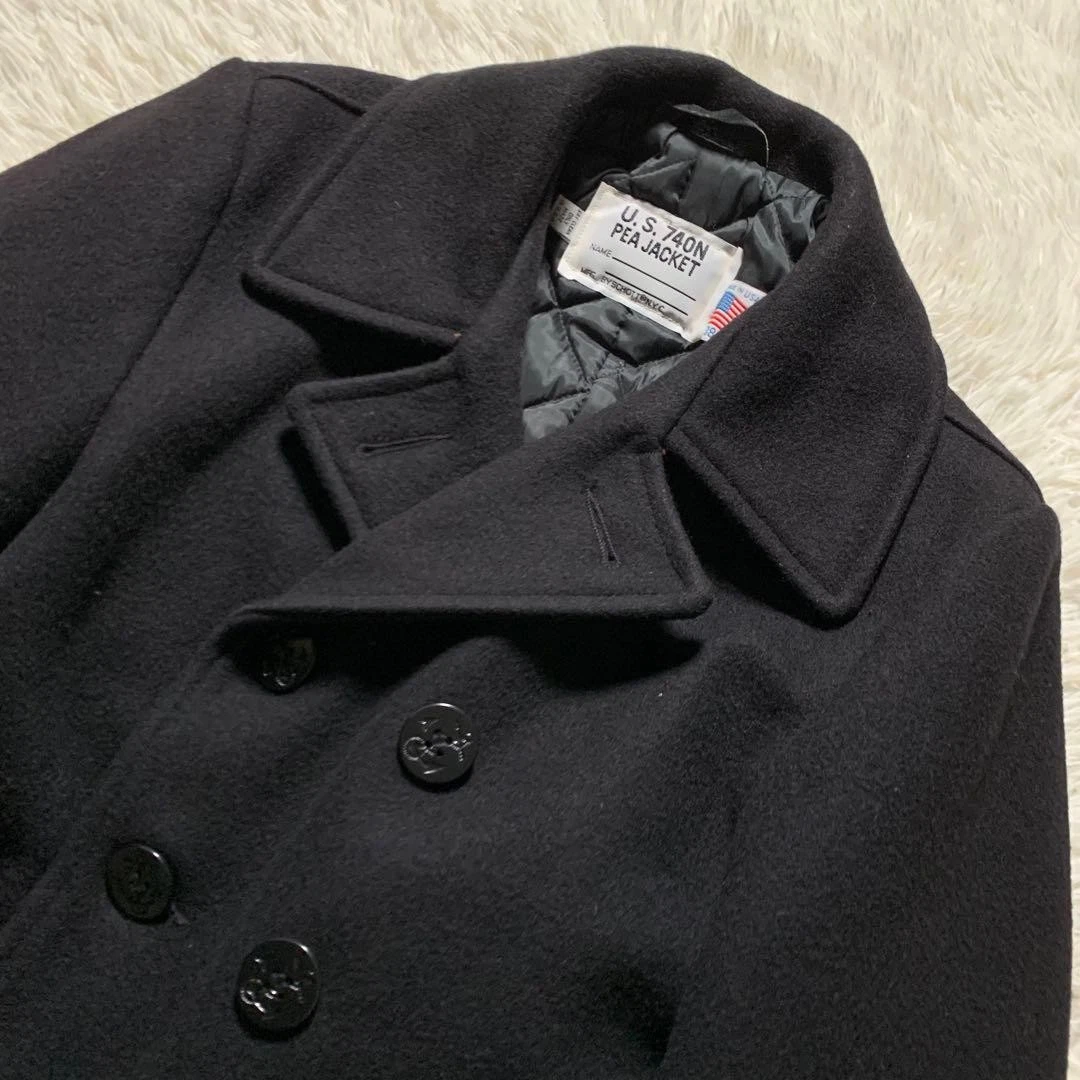 Abrigo Chaqueta de Lana SCHOTT 740N Pea Negro M Auténtico De Japón