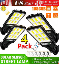 4PCS Outdoor Solar Wall Light LED Motion Sensor Bright Flood Street Lamp 3 Modes