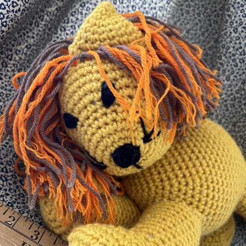 Set maglione bambino all'uncinetto abbinato imbottito leone amigurumi Giappone vintage MCM LEGGI - Foto 14 di 15