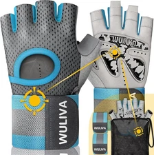 WULIVA Workout Gloves Padded Detachable Strap Gym Cycling Training Bag