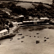 Vintage 1920s Old Fishguard Town Bay Boat Saliboat Postcard Wales Fishermen UK